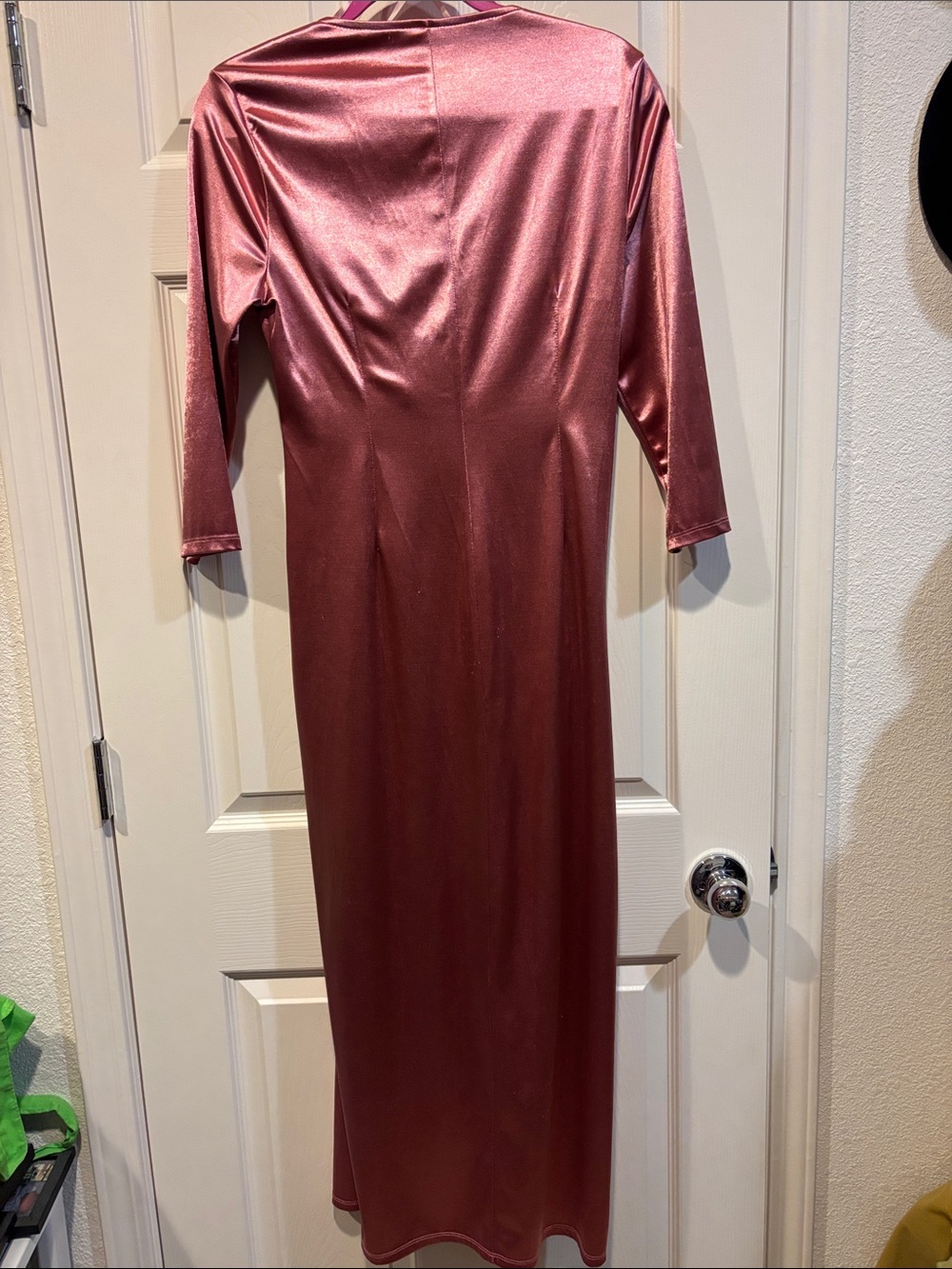 JM Collection Metallic Rose Wrap Maxi Dress - Picture 4 of 4